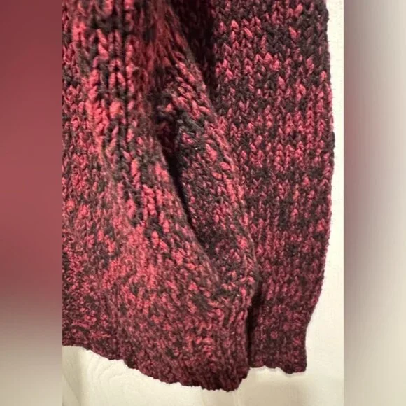 Aritzia x Talula Cashmere Angora blend Burgundy knit open waterfall cardigan XS - Picture 3 of 5